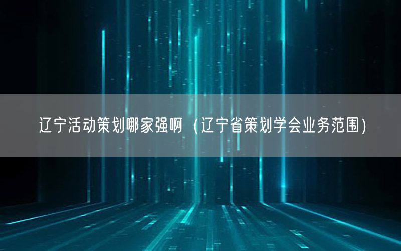 辽宁活动策划哪家强啊（辽宁省策划学会业务范围）