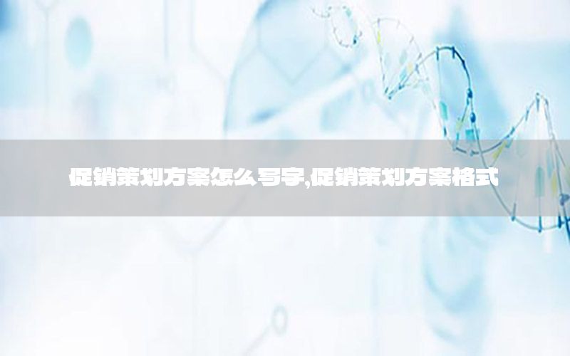 促销策划方案怎么写字，促销策划方案格式