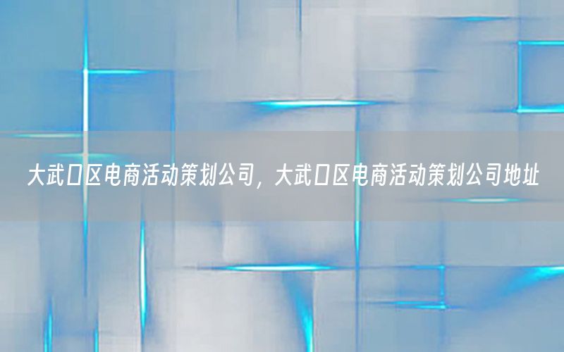 大武口区电商活动策划公司，大武口区电商活动策划公司地址