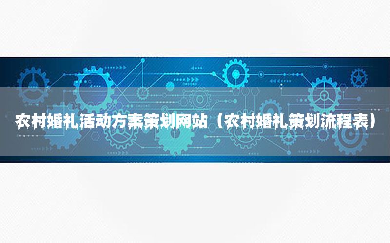 农村婚礼活动方案策划网站（农村婚礼策划流程表）