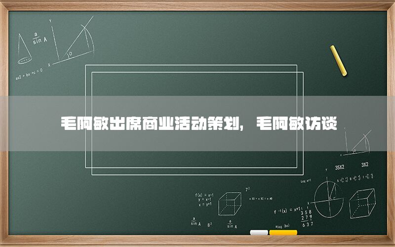毛阿敏出席商业活动策划，毛阿敏访谈