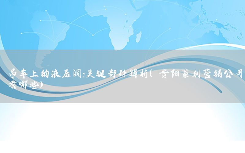 吊车上的液压阀：关键部件解析（贵阳策划营销公司有哪些）