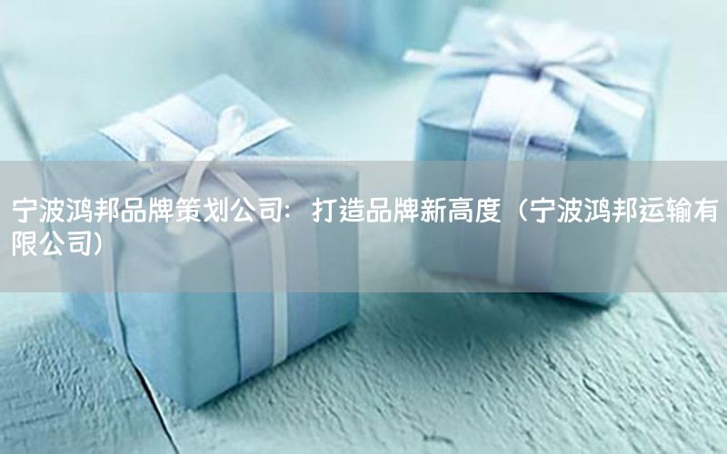 宁波鸿邦品牌策划公司：打造品牌新高度（宁波鸿邦运输有限公司）