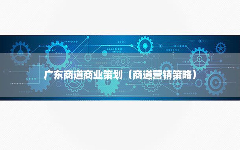 广东商道商业策划（商道营销策略）