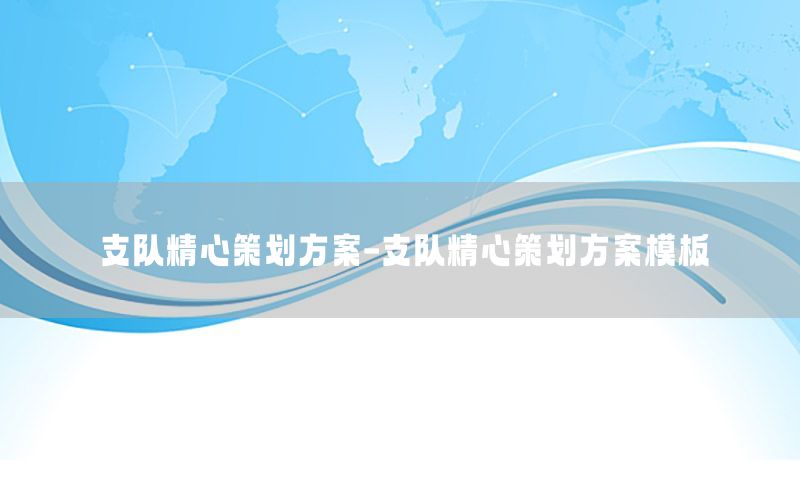 支队精心策划方案-支队精心策划方案模板