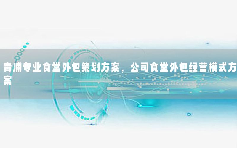 青浦专业食堂外包策划方案，公司食堂外包经营模式方案
