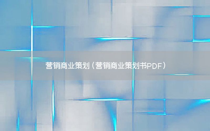 营销商业策划（营销商业策划书PDF）