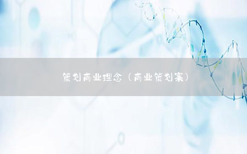 策划商业理念（商业策划案）