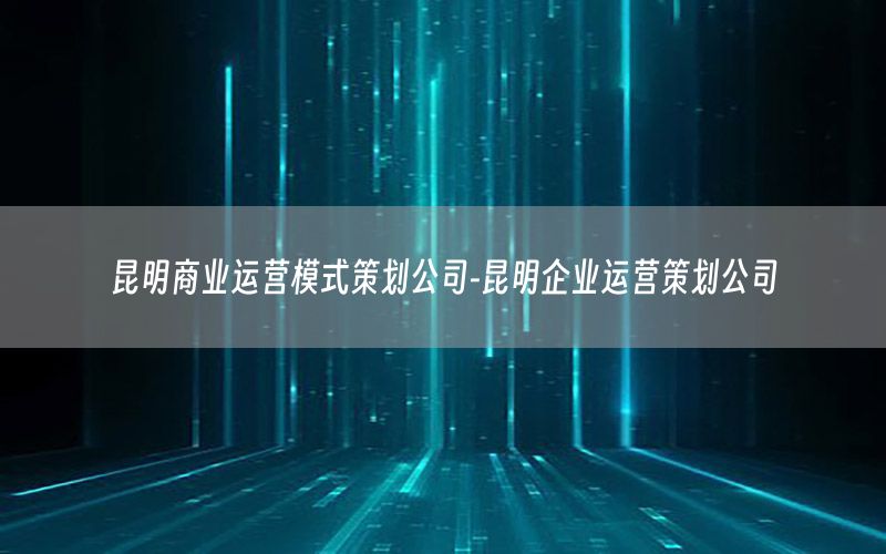 昆明商业运营模式策划公司-昆明企业运营策划公司