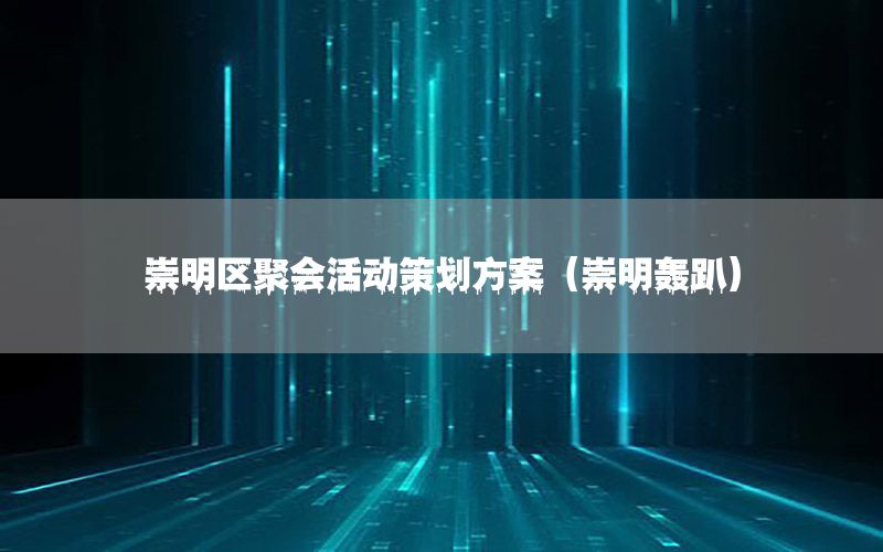 崇明区聚会活动策划方案（崇明轰趴）