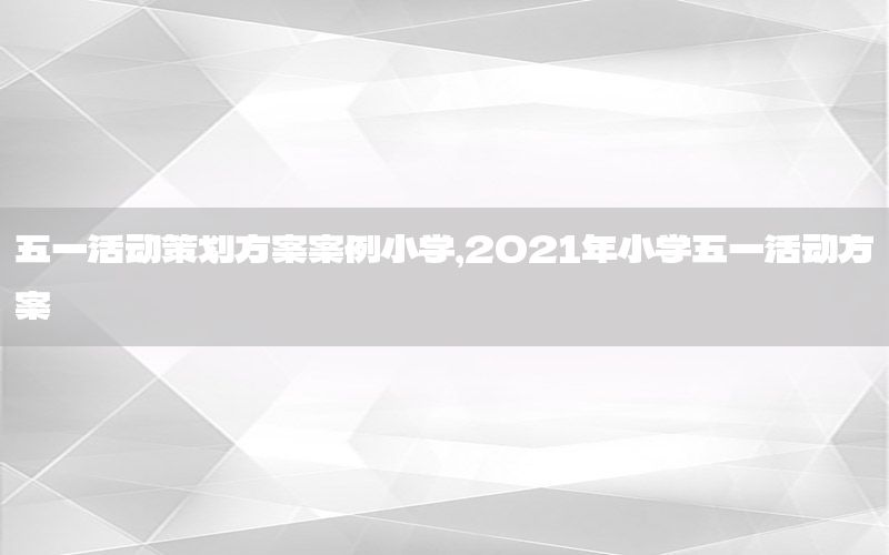 五一活动策划方案案例小学，2021年小学五一活动方案