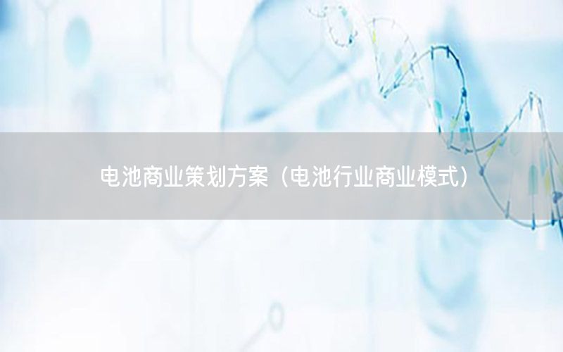 电池商业策划方案（电池行业商业模式）