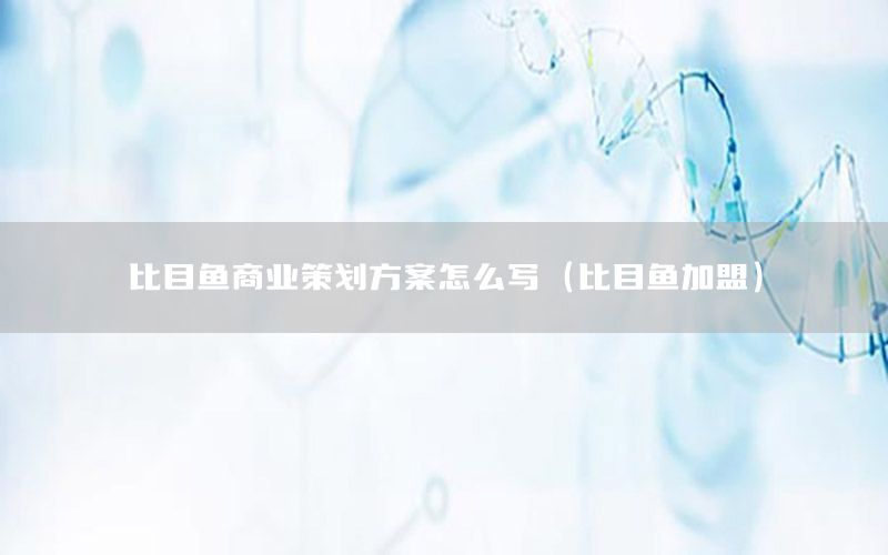 比目鱼商业策划方案怎么写（比目鱼加盟）