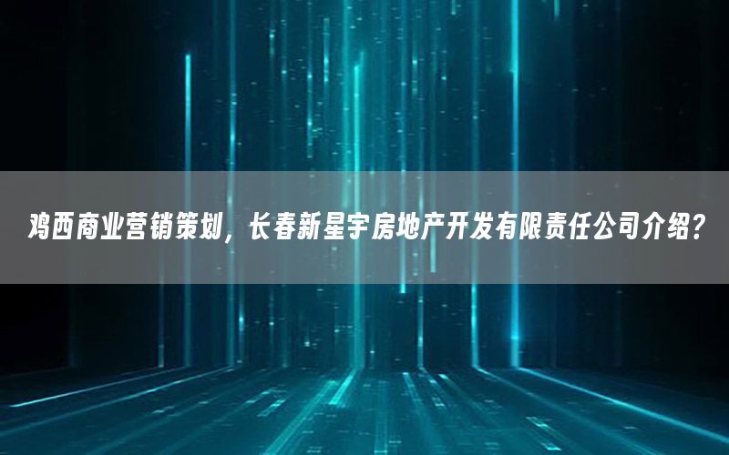 鸡西商业营销策划，长春新星宇房地产开发有限责任公司介绍？