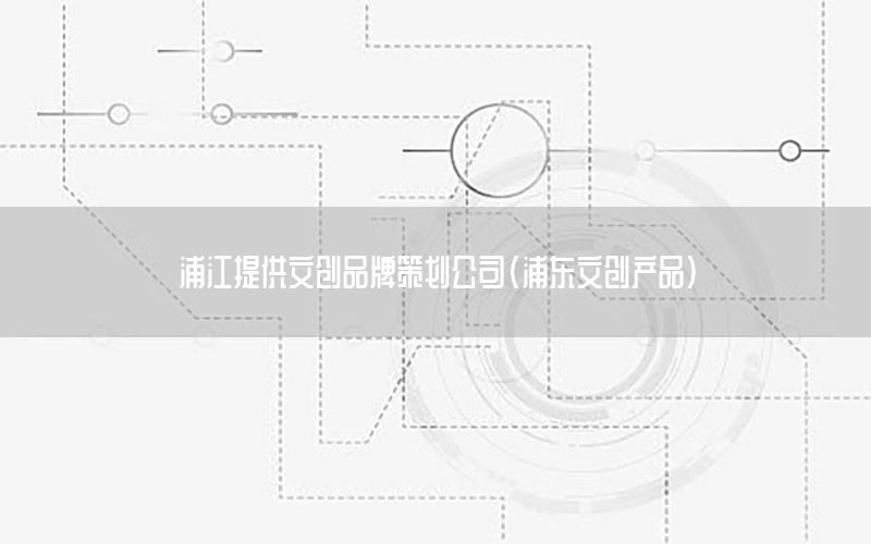 浦江提供文创品牌策划公司（浦东文创产品）