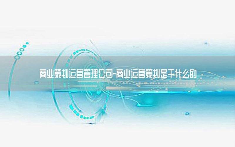 商业策划运营管理公司-商业运营策划是干什么的