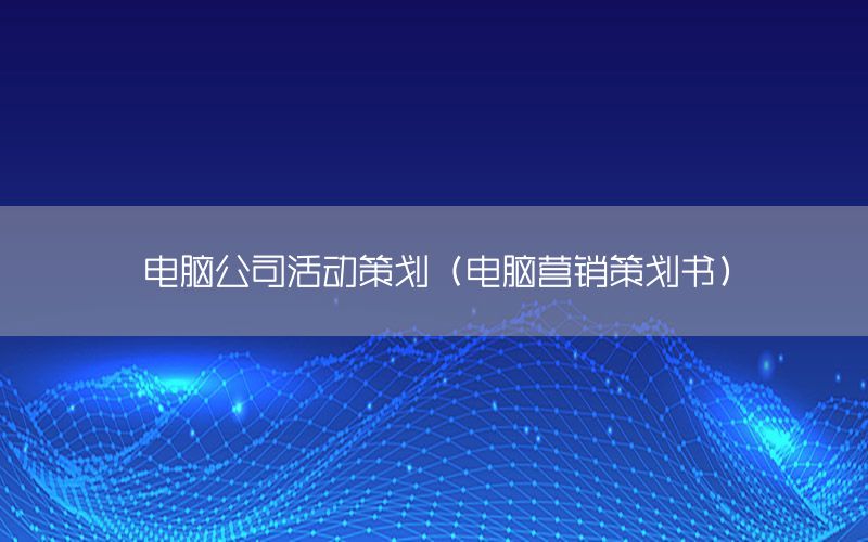 电脑公司活动策划（电脑营销策划书）