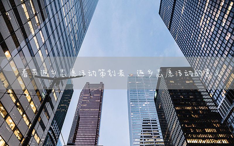 春节返乡志愿活动策划表，返乡志愿活动的意义