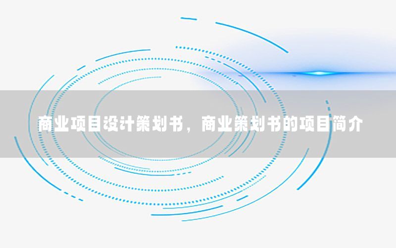 商业项目设计策划书，商业策划书的项目简介