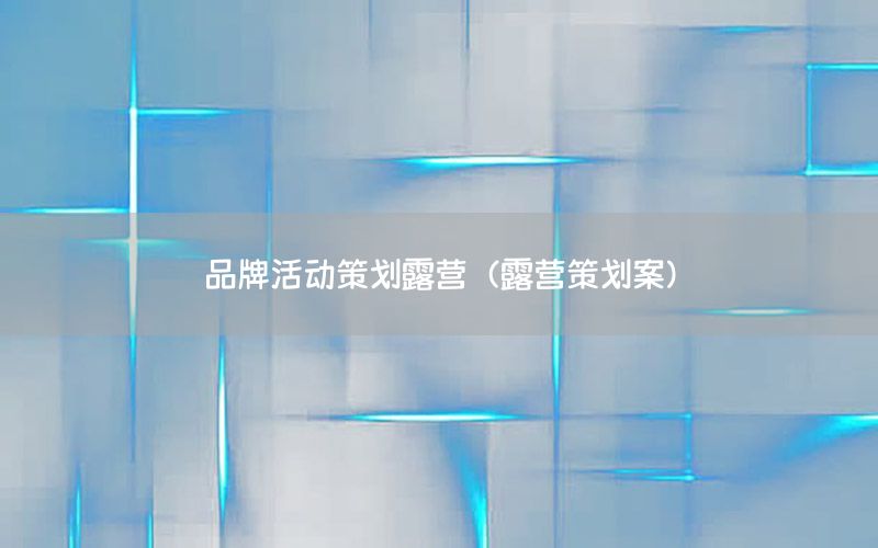 品牌活动策划露营（露营策划案）