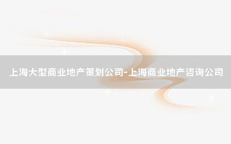 上海大型商业地产策划公司-上海商业地产咨询公司