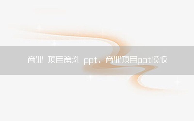 商业 项目策划 ppt，商业项目ppt模板