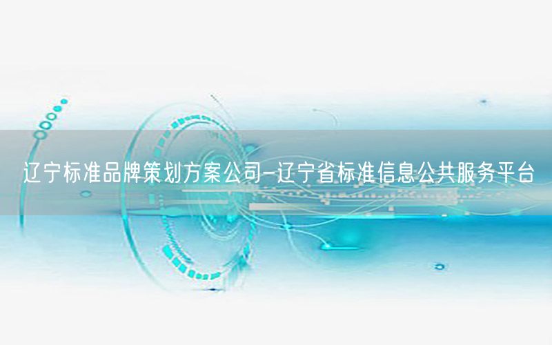 辽宁标准品牌策划方案公司-辽宁省标准信息公共服务平台