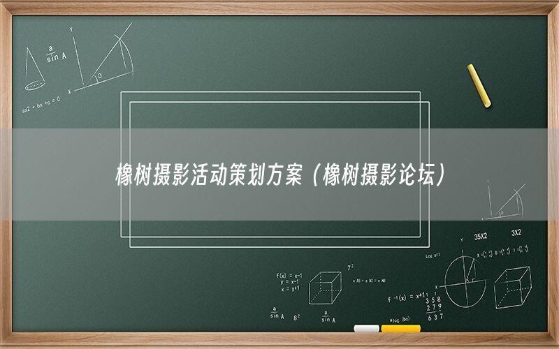 橡树摄影活动策划方案（橡树摄影论坛）